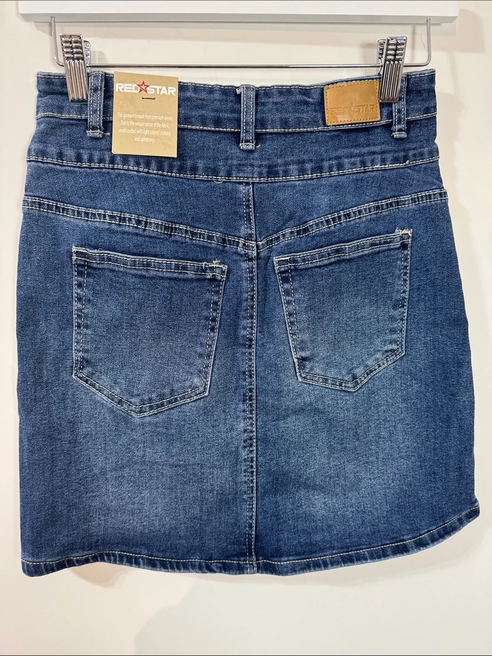 Red Star Classic Blue Denim Mini Skirt - Size 2/26
